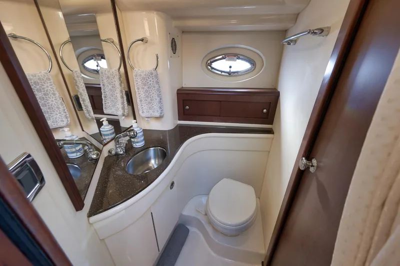 Slide: The Image of Luxurious bathroom in 2012 Meridian 441 Sedan yacht with modern fixtures. - 58