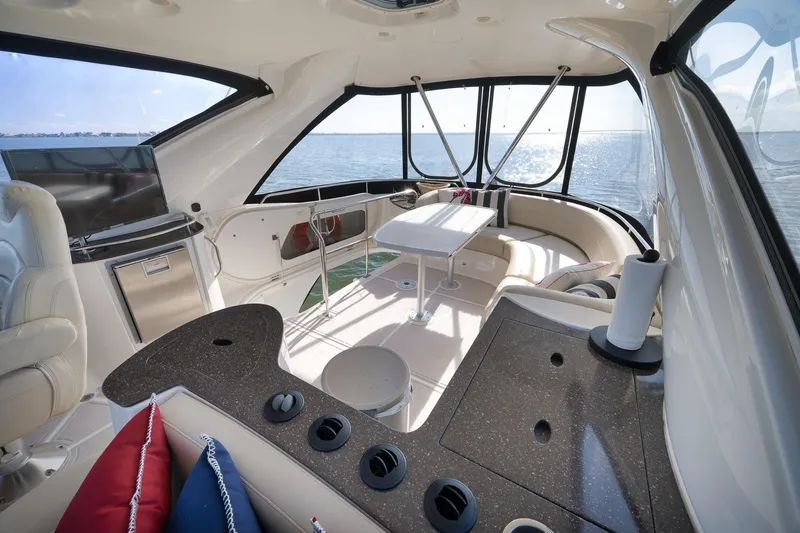 Slide: The Image of Luxurious interior of 2012 Meridian 441 Sedan yacht with ocean view. - 69
