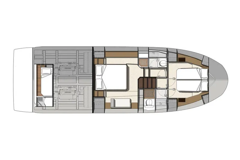 Slide: The Image of Manufacturer Provided Image: 2019 Prestige 460 S yacht floor plan with bedrooms, bathrooms, and living areas. - 38