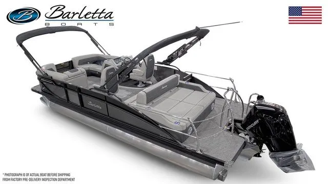 Slide: The Image of 2026 Barletta Cabrio 22UC pontoon boat with sleek design and modern features. - 3
