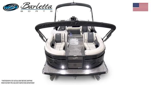 Slide: The Image of 2026 Barletta Cabrio 22UC pontoon boat with sleek design and comfortable seating. - 5