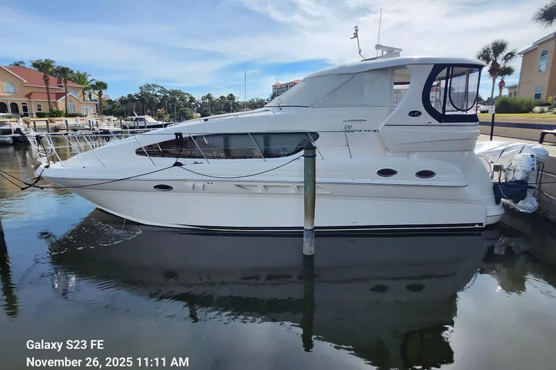 Slide: The Image of 2004 Sea Ray 390 Motor Yacht, Magnolia Belle, docked at her slip. - 2