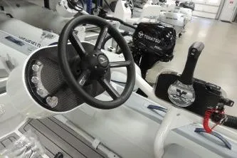 Slide: The Image of Steering wheel and controls of the 2022 Highfield RIB - 65
