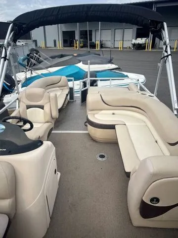 Slide: The Image of 2015 Sun Tracker PARTY BARGE® 24 XP3 pontoon boat with spacious seating and canopy. - 4