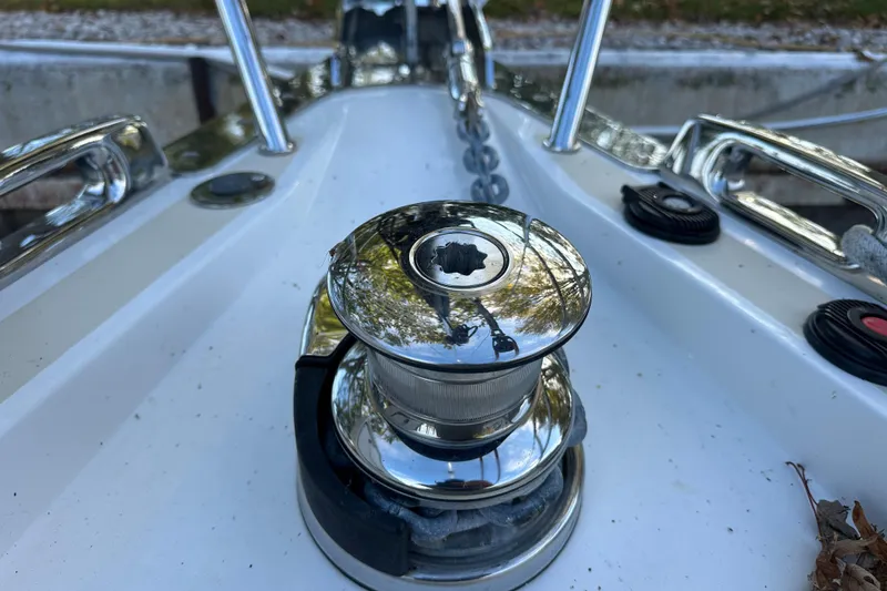Slide: The Image of Close-up of a 2017 Tartan 4300 sailboat's deck hardware and winch. - 6