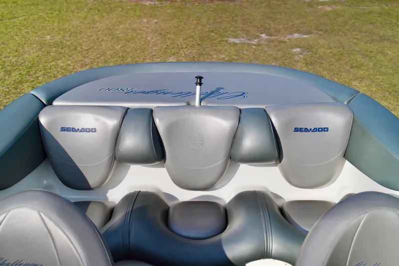 Slide: The Image of Interior view of a 2001 Bombardier 1800 Challenger boat with Sea-Doo branding. - 22