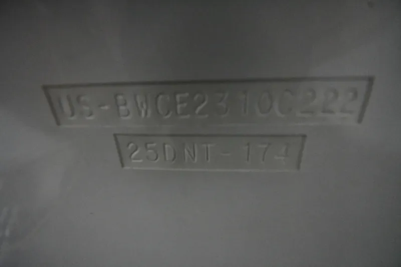 Slide: The Image of Hull identification number on a 2022 Boston Whaler 250 Dauntless boat. - 49
