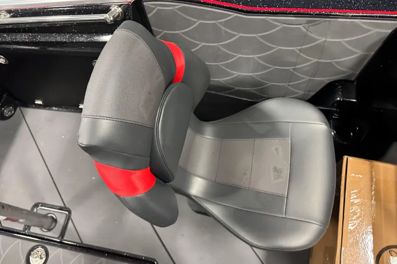 Slide: The Image of 2026 Nitro ZV20 Sport Pro boat seat with red and gray design. - 10