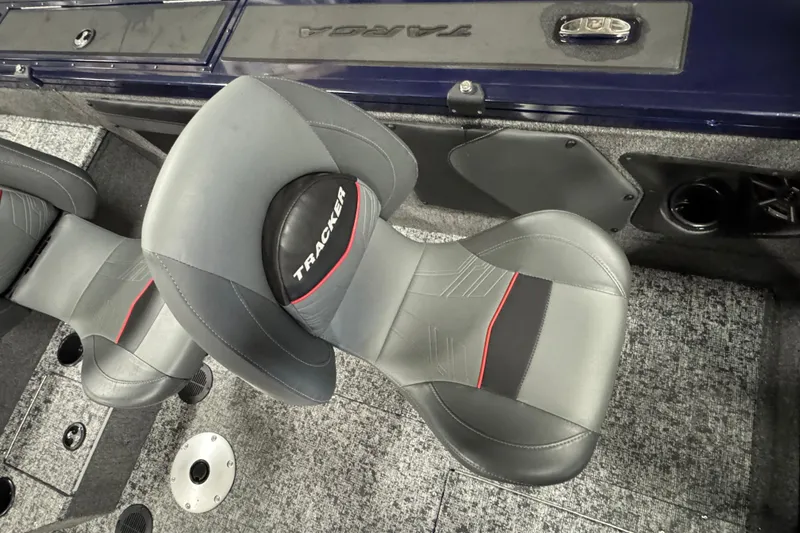 Slide: The Image of 2025 Tracker Targa V-19 WT boat interior with stylish seating and modern design. - 12
