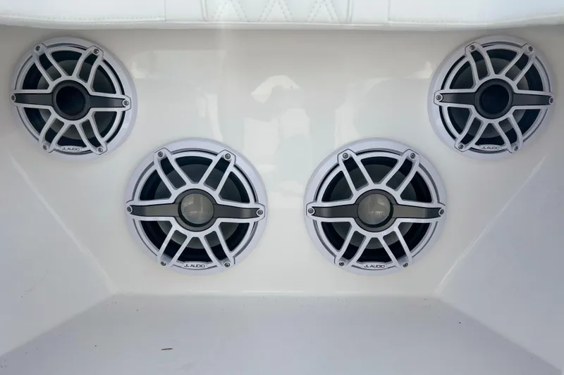 Slide: The Image of Four JL Audio speakers on a 2025 Contender 35 ST boat. - 47