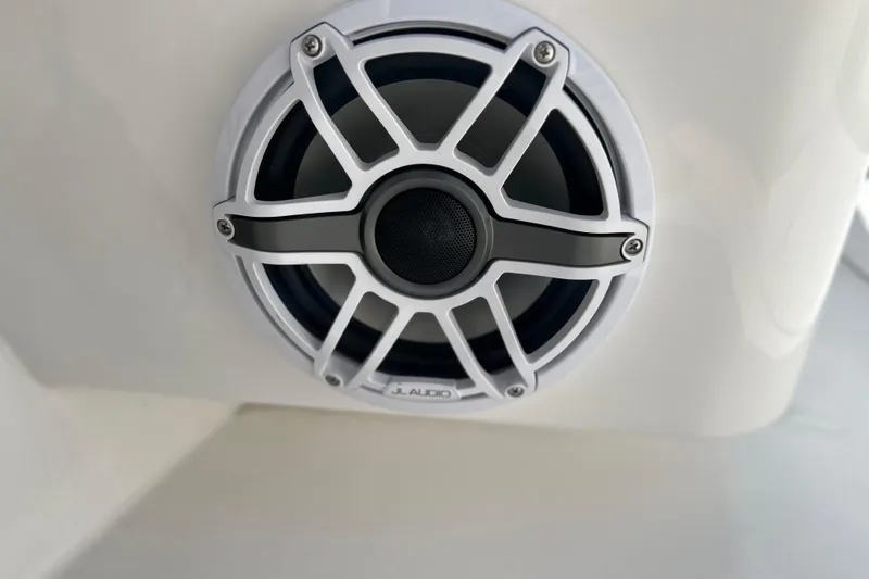Slide: The Image of Speaker on 2025 Contender 35 ST boat, featuring JL Audio design. - 54