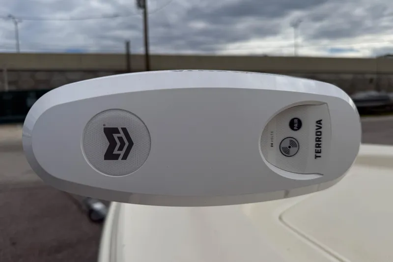 Slide: The Image of Close-up of a 2022 Scout 177 Sport boat's Terrova trolling motor control. - 4