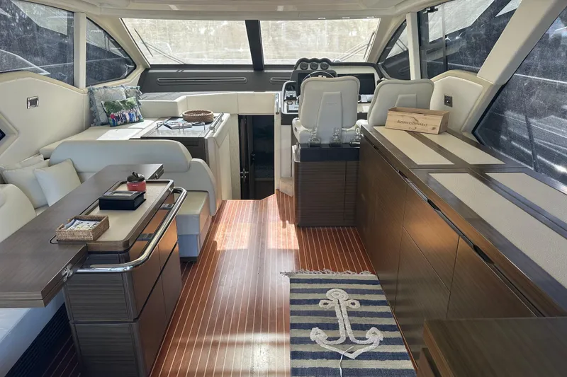 Slide: The Image of Luxurious interior of 2015 Azimut 55S yacht with elegant furnishings and modern design. - 8
