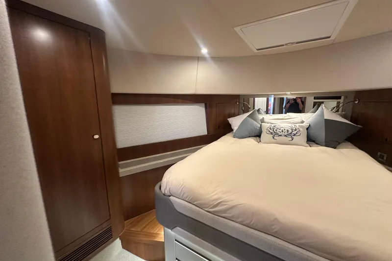 Slide: The Image of Luxurious cabin interior of 2023 Belize 54 Day Bridge yacht with cozy bedding. - 22