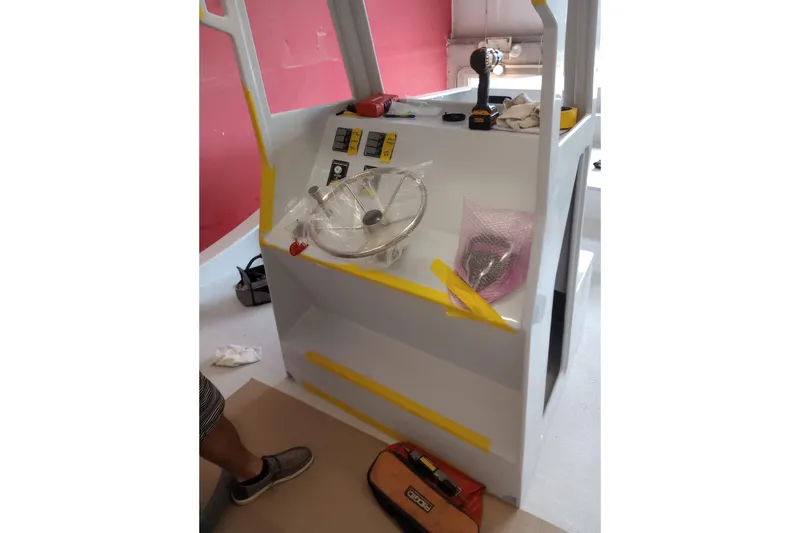 Slide: The Image of Control panel of 2026 Custom Passenger Catamaran BYD34 under construction. - 9