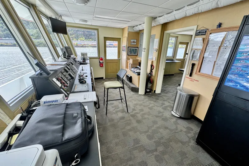 Slide: The Image of Interior of a 2016 Custom Commercial Research Riverboat with control panels and equipment. - 16
