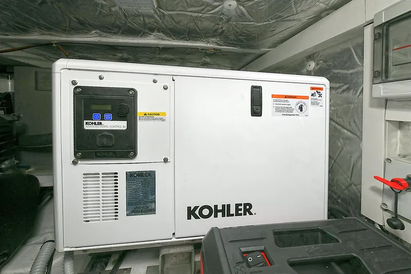 Slide: The Image of Kohler generator in 2023 Pardo Yachts 43 engine room, showcasing modern marine technology. - 40