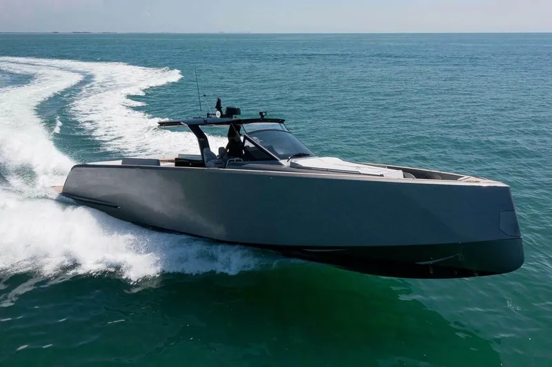The Image of 2023 Pardo Yachts 43 cruising on open water, showcasing sleek design and performance. - 0