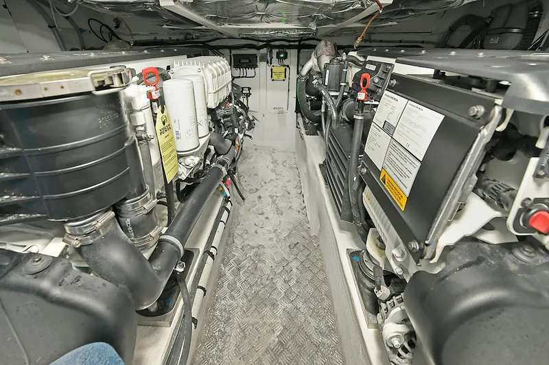 Slide: The Image of Engine room of 2023 Pardo Yachts 43, showcasing advanced mechanical systems and components. - 39