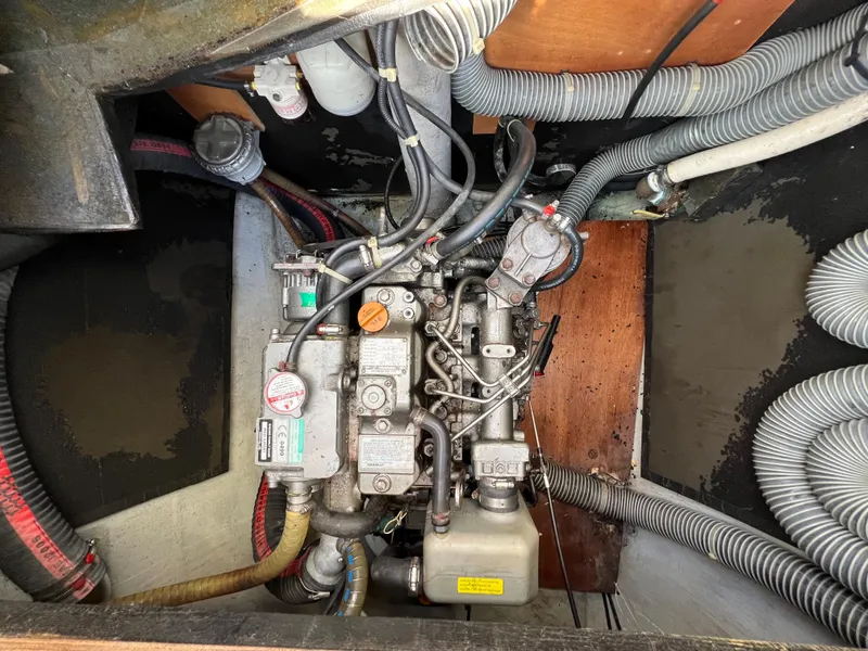Slide: The Image of Engine compartment of a 2008 Lagoon 420 catamaran. - 23