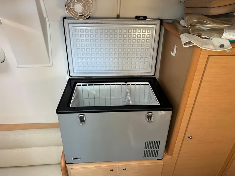 Slide: The Image of Open freezer in the interior of a 2008 Lagoon 420 catamaran. - 32