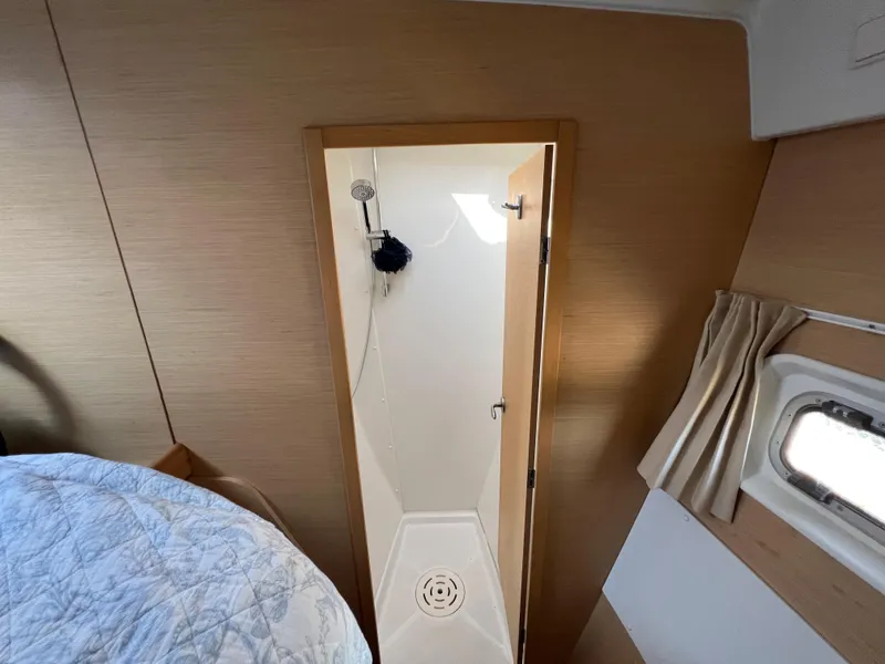 Slide: The Image of Compact shower area in 2008 Lagoon 420 catamaran cabin. - 44