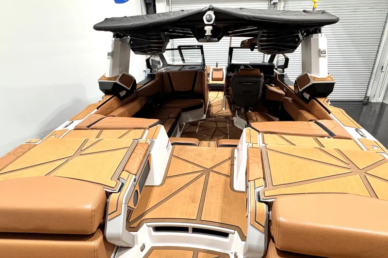 Slide: The Image of 2024 Nautique Super Air Nautique G23 Paragon interior with luxurious seating and modern design. - 5