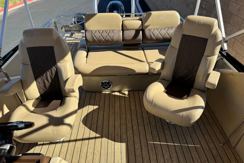 Slide: The Image of Luxurious interior of 2022 Silver Wave 2410 SW5 JS boat with plush seating. - 15