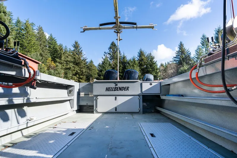 Slide: The Image of 2021 KingFisher 2825 Coastal Express boat interior with forest backdrop. - 10