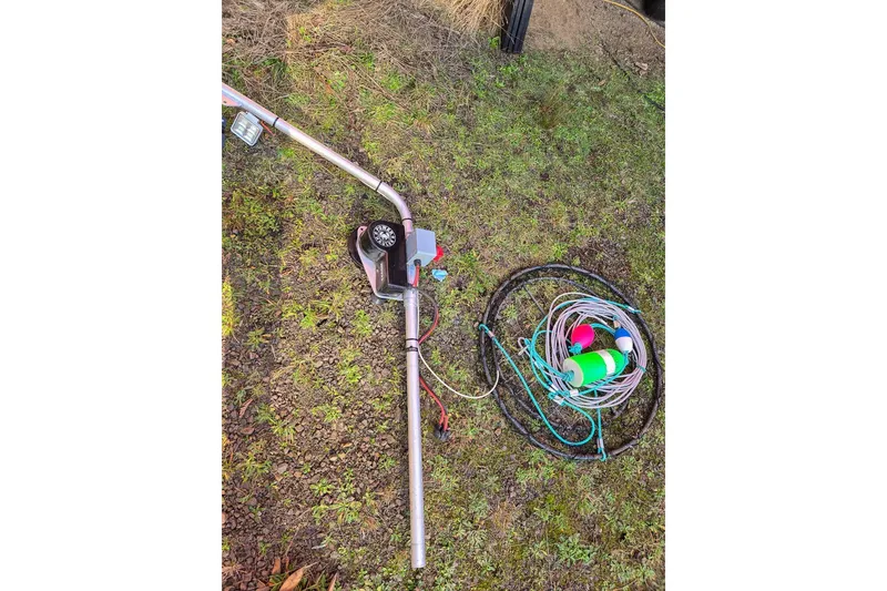 Slide: The Image of Fishing equipment and colorful ropes on grass, KingFisher 2825 Coastal Express, 2021 model. - 61