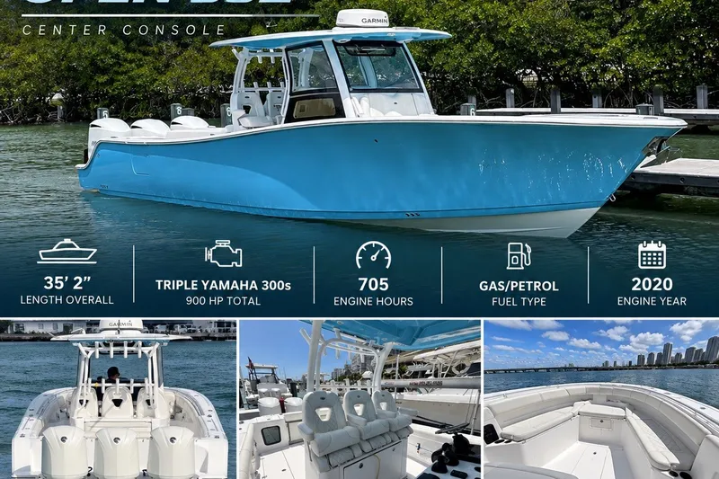 The Image of 2020 Sportsman Open 352 Center Console boat, 35'2" length, triple Yamaha 300s, 900 HP. - 0