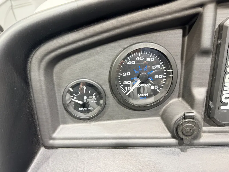 Slide: The Image of Bentley Pontoons 150HP Legacy 223 Navigator Quad Lounge Tritoon - $47995 2024 - 24