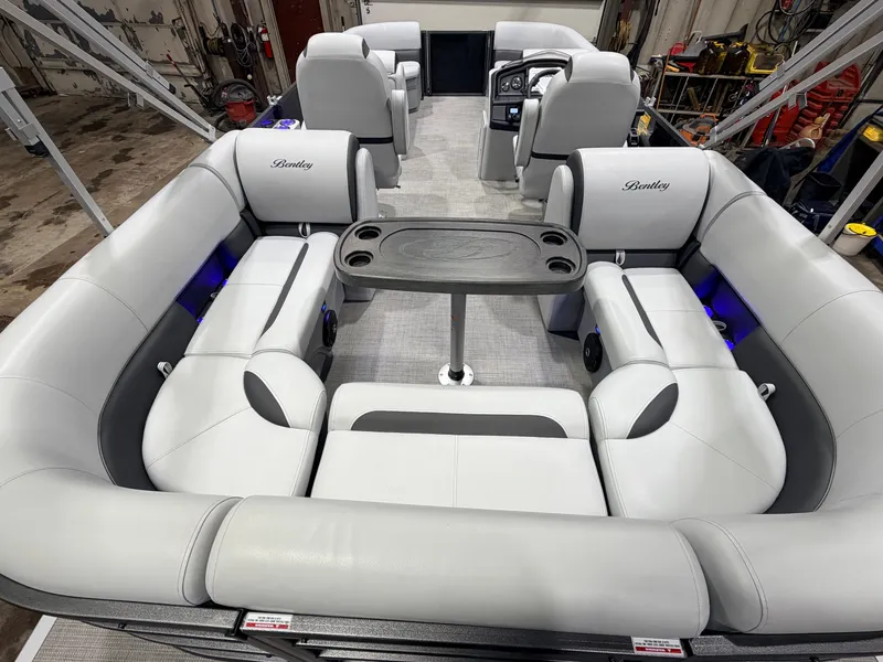 Slide: The Image of Bentley Pontoons 150HP Legacy 223 Navigator Quad Lounge Tritoon - $47995 2024 - 8