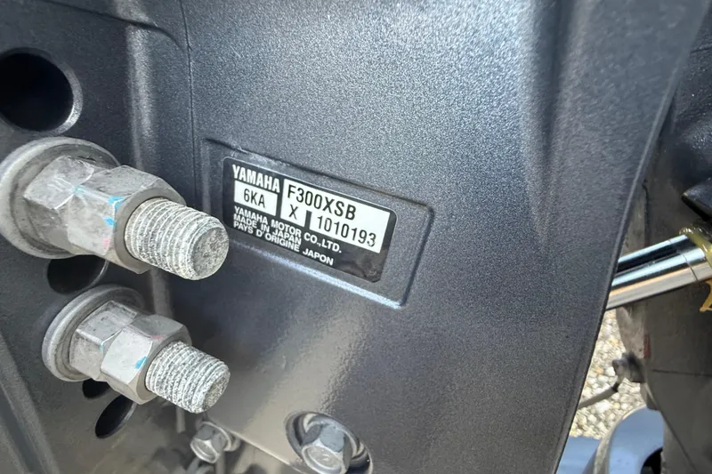 Slide: The Image of Close-up of Yamaha F300XSB engine on 2023 Grady-White Fisherman 236 boat. - 25