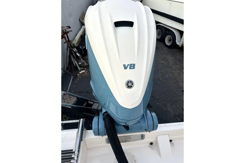 Slide: The Image of Yamaha V8 outboard engine on 2019 Grady-White Canyon 336 boat. - 69