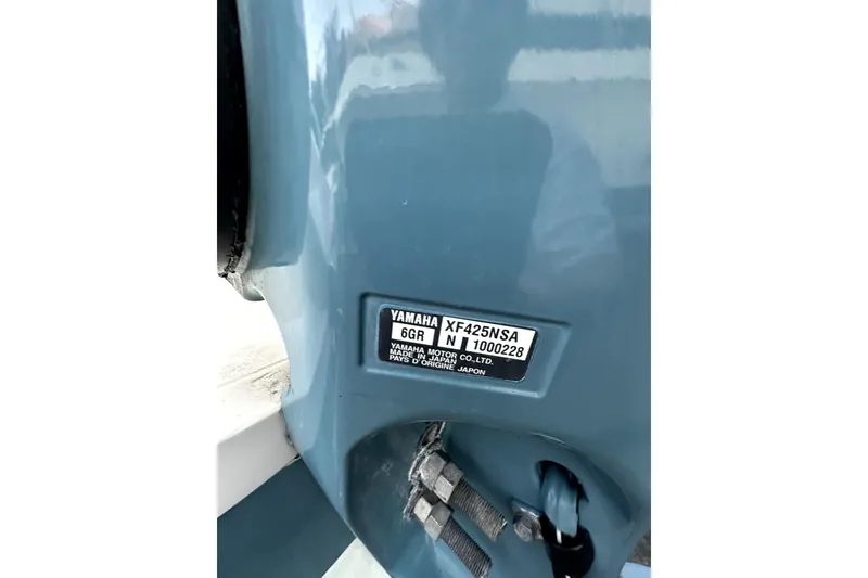 Slide: The Image of Close-up of Yamaha XF425NSA engine on 2019 Grady-White Canyon 336 boat. - 73