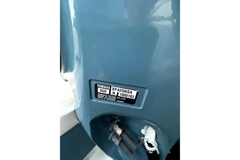 Slide: The Image of Yamaha motor label on 2019 Grady-White Canyon 336 boat engine. - 74
