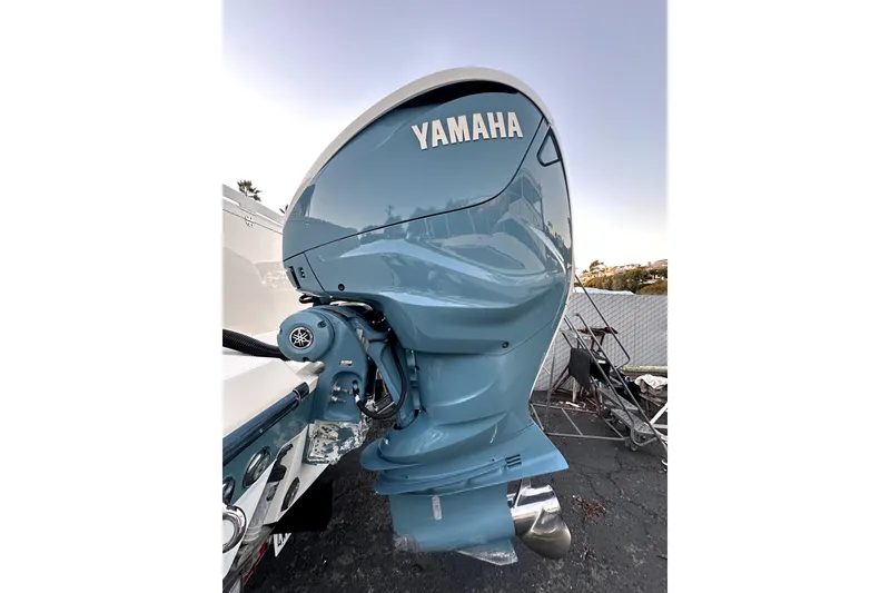 Slide: The Image of 2019 Grady-White Canyon 336 with Yamaha outboard motor, side view. - 76