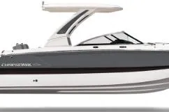 The Image of 2026 Chaparral 250 OSX boat displayed indoors on red carpet. - 0