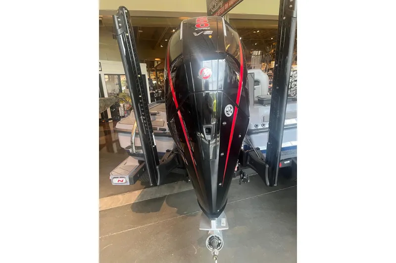 Slide: The Image of 2026 Nitro Z20 XL Pro boat with powerful outboard motor in showroom display. - 3