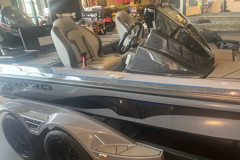 Slide: The Image of 2026 Nitro Z20 XL Pro boat interior with sleek design and comfortable seating. - 2