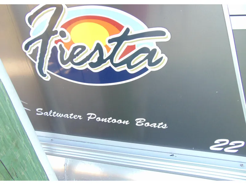 Slide: The Image of 2017 Fiesta 22 Beachcomber Saltwater Pontoon Boat logo and branding. - 8