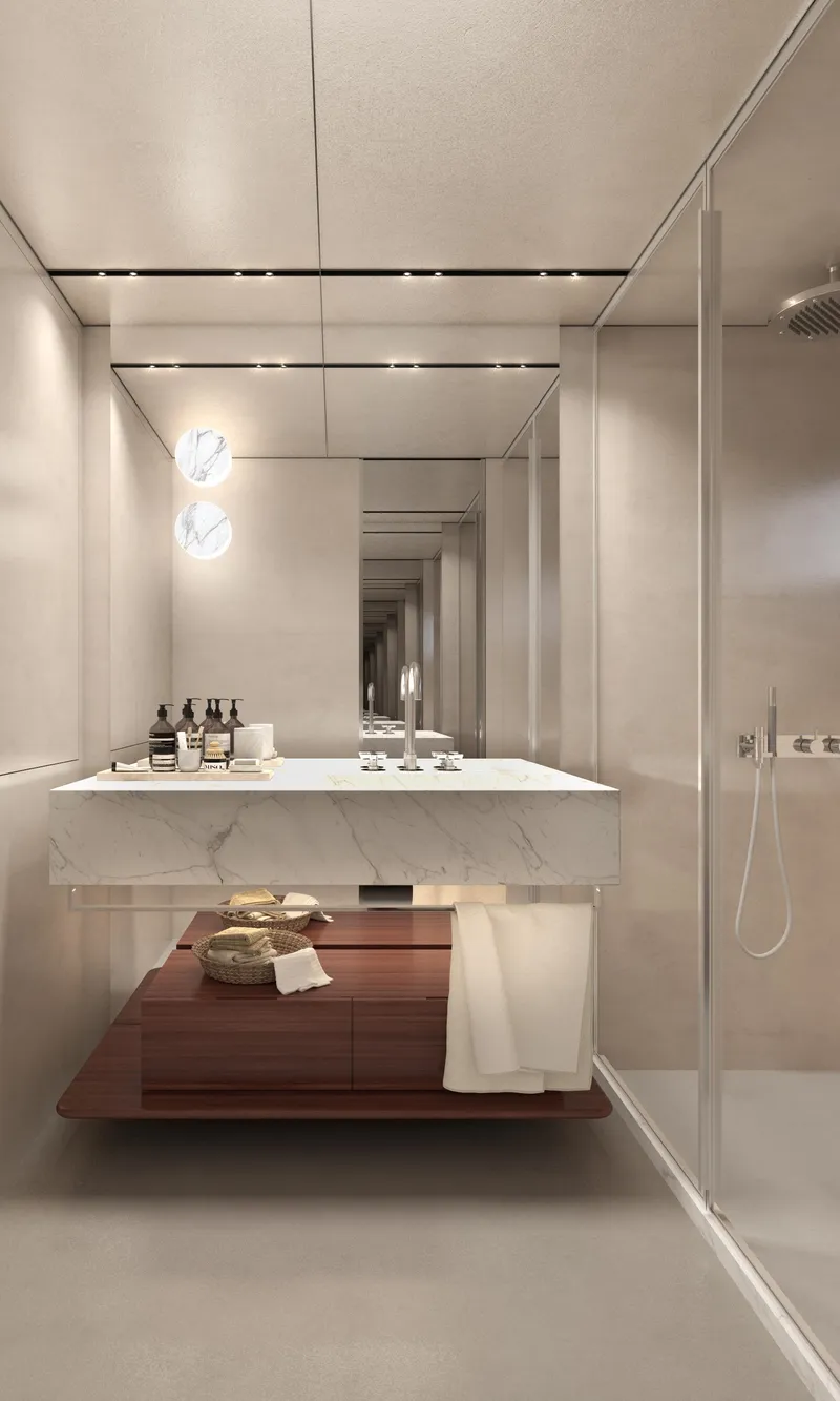 Slide: The Image of Luxurious 2025 Bluegame BGM75 yacht deck with sleek design and modern seating. - 14