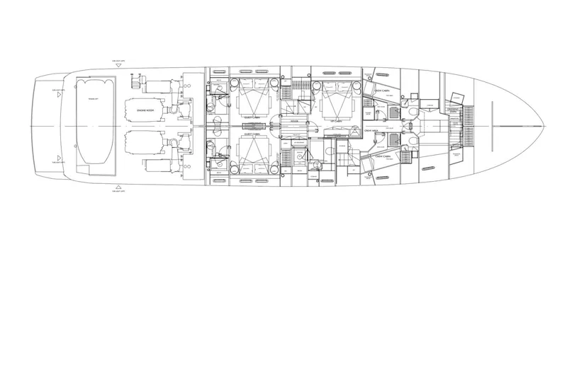 Slide: The Image of Floor plan of 2025 Sanlorenzo SL90A luxury yacht, showcasing detailed interior layout. - 20