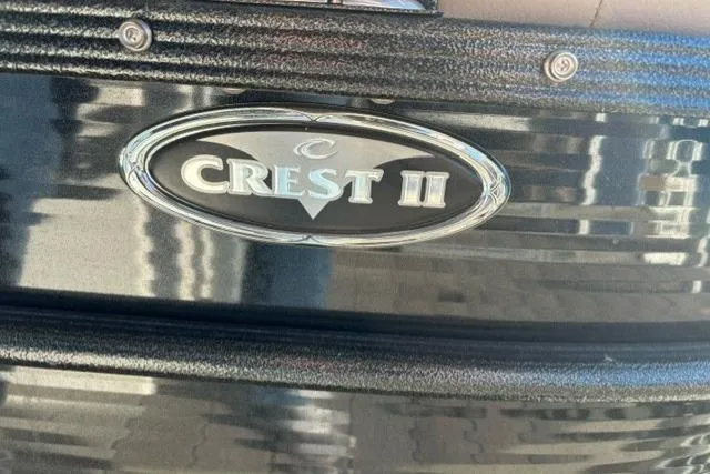 Slide: The Image of 2019 Crest 220 CREST II logo on a sleek black surface. - 17