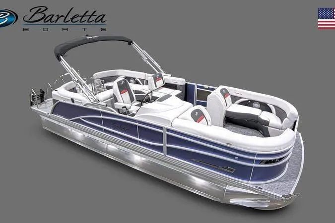 Slide: The Image of 2023 Barletta Corsa 23Q pontoon boat with sleek design and luxurious seating. - 20