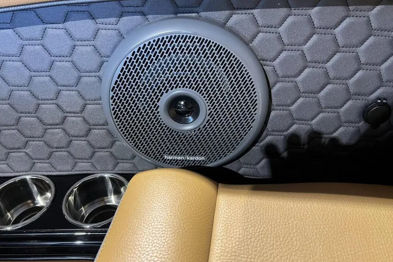 Slide: The Image of Harman Kardon speaker in 2026 Cobalt R8 Surf with hexagonal pattern interior. - 24