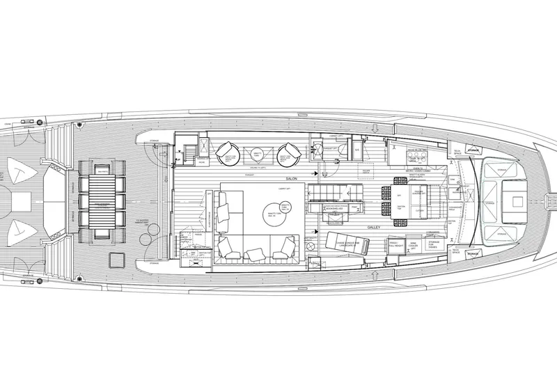Slide: The Image of Floor plan of 2025 Sanlorenzo SX88 yacht, showcasing interior layout and design. - 18