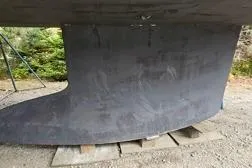 Slide: The Image of Keel of 2015 Jeanneau Sun Odyssey 469 sailboat on dry dock. - 41