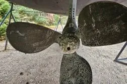 Slide: The Image of Close-up of Jeanneau Sun Odyssey 469's propeller, 2015 model, showing wear and corrosion. - 42